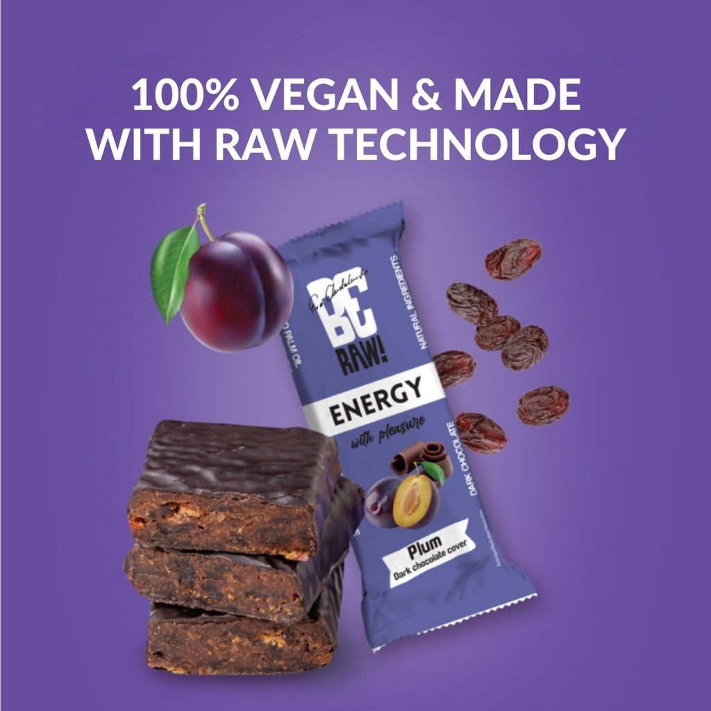 Energy Bar - Plum dark chocolate cover 40g  x15