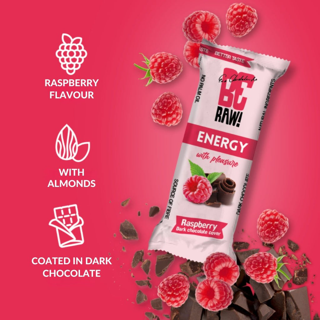 Energy Bar - Raspberry Dark chocolate cover 40g