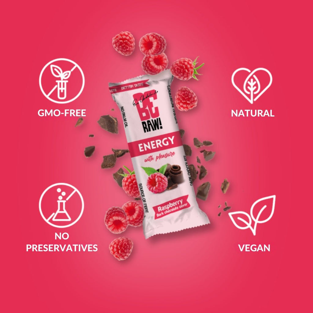 Energy Bar - Raspberry Dark chocolate cover 40g