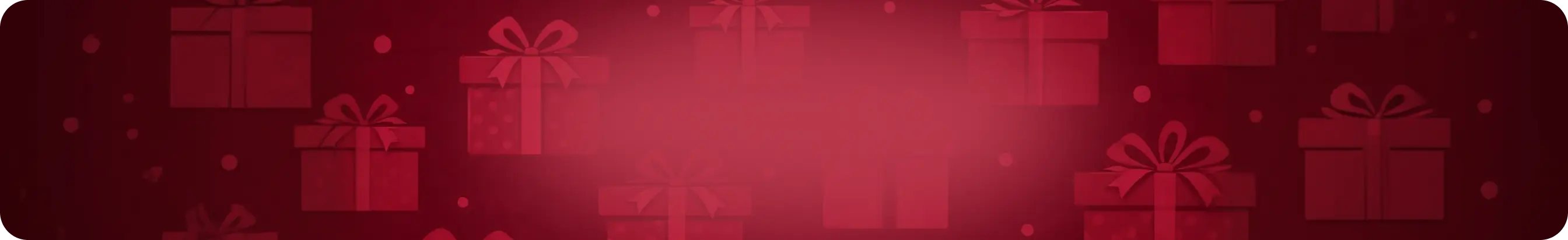 Red gift box pattern with a glowing center on a red background