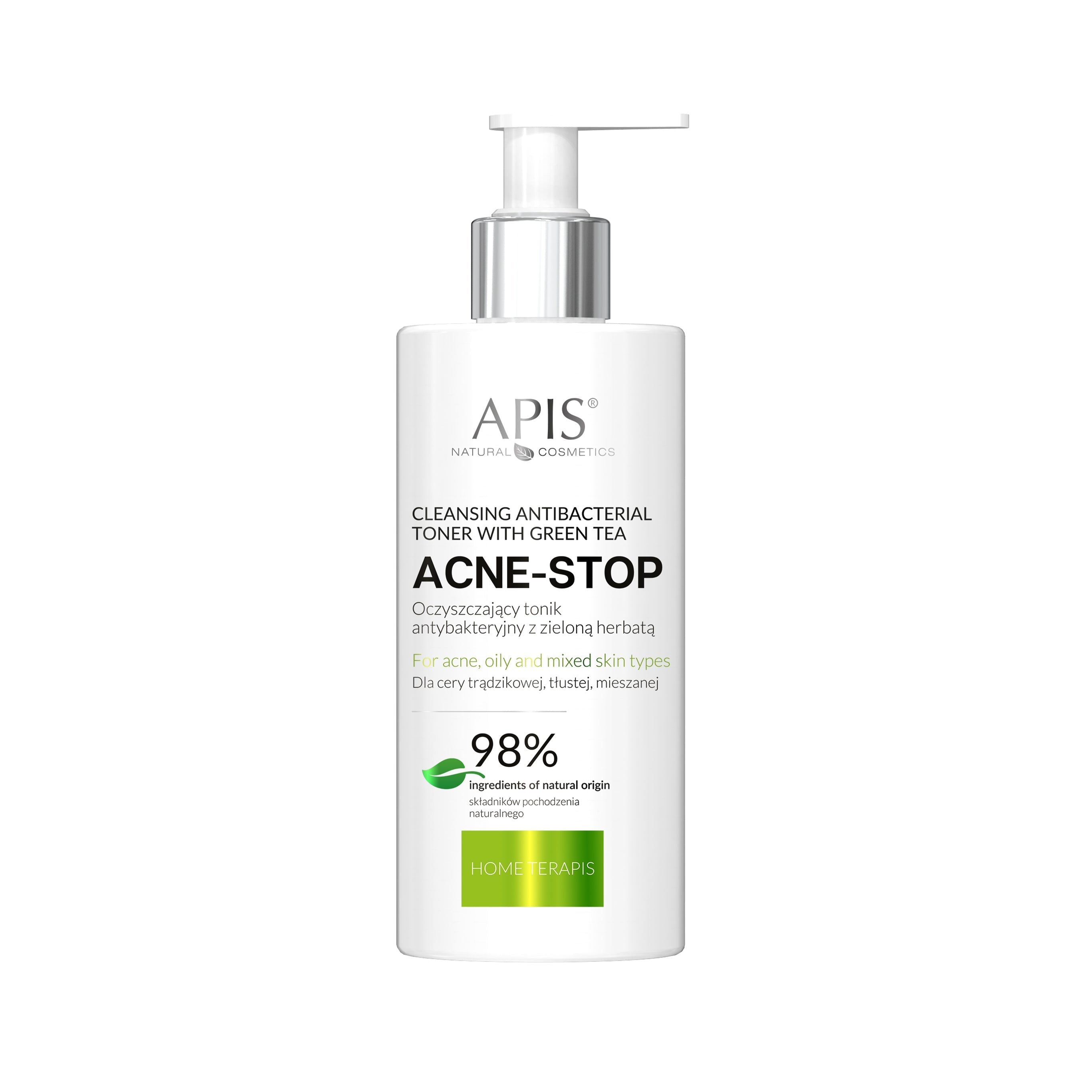 Apis ACNE-STOP Home terApis Antibacterial Cleansing Toner with Green Tea | 300ml