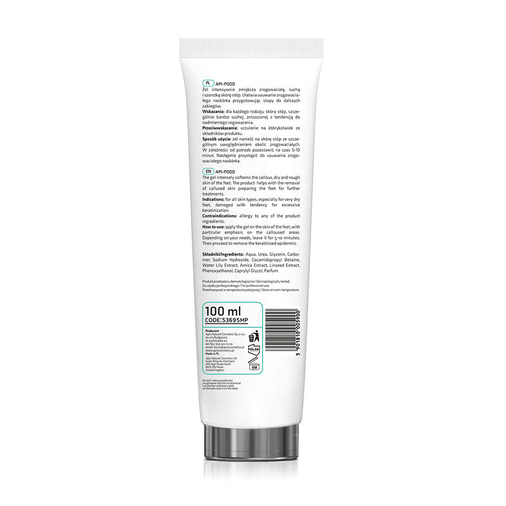 Apis API-PODO Softening Foot Gel with 30% Urea – Intensively softens and smooths rough, dry feet | 100ml