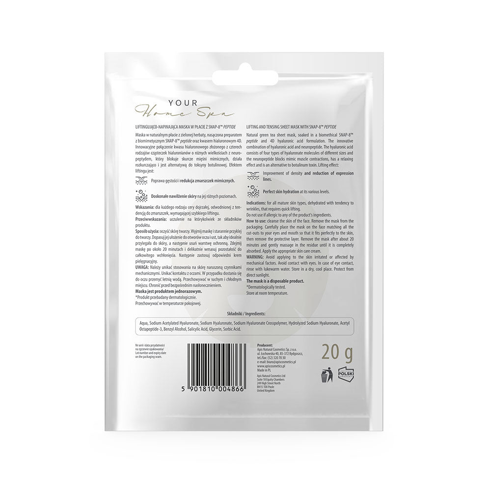 Apis Lifting & Tensing Sheet Mask with SNAP‑8 Peptide | 20 g