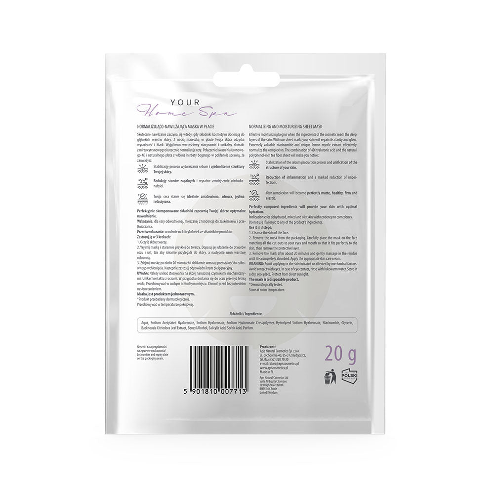 Apis Normalising & Moisturising Sheet Mask | 20 g