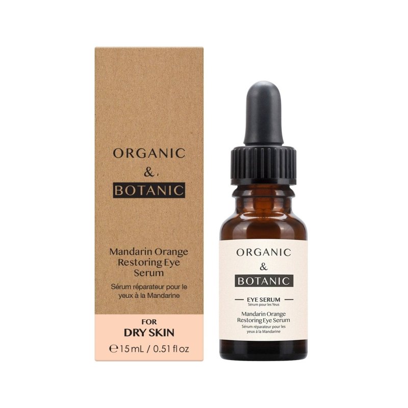 Mandarin Orange Brightening Eye Serum - 15ml - Depuffing & Hydrating with Vitamin C, Aloe Vera, & Sea Buckthorn for Radiant, Youthful Eyes