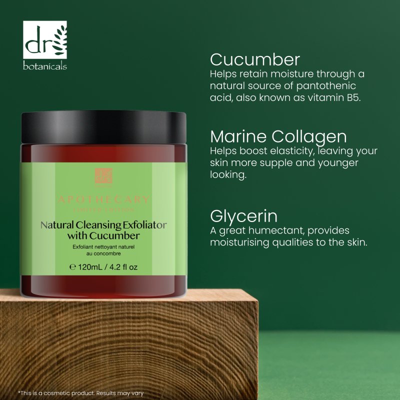 Natural Cleansing Exfoliator with Cucumber 120ml